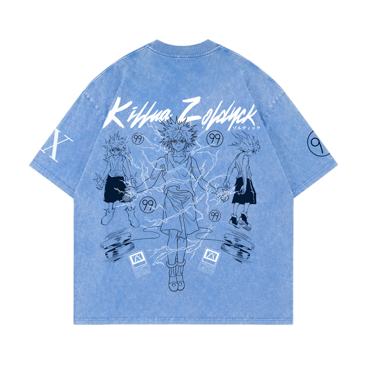 Hunter x Hunter Killua's Godspeed Snow Washed Oversized Tee