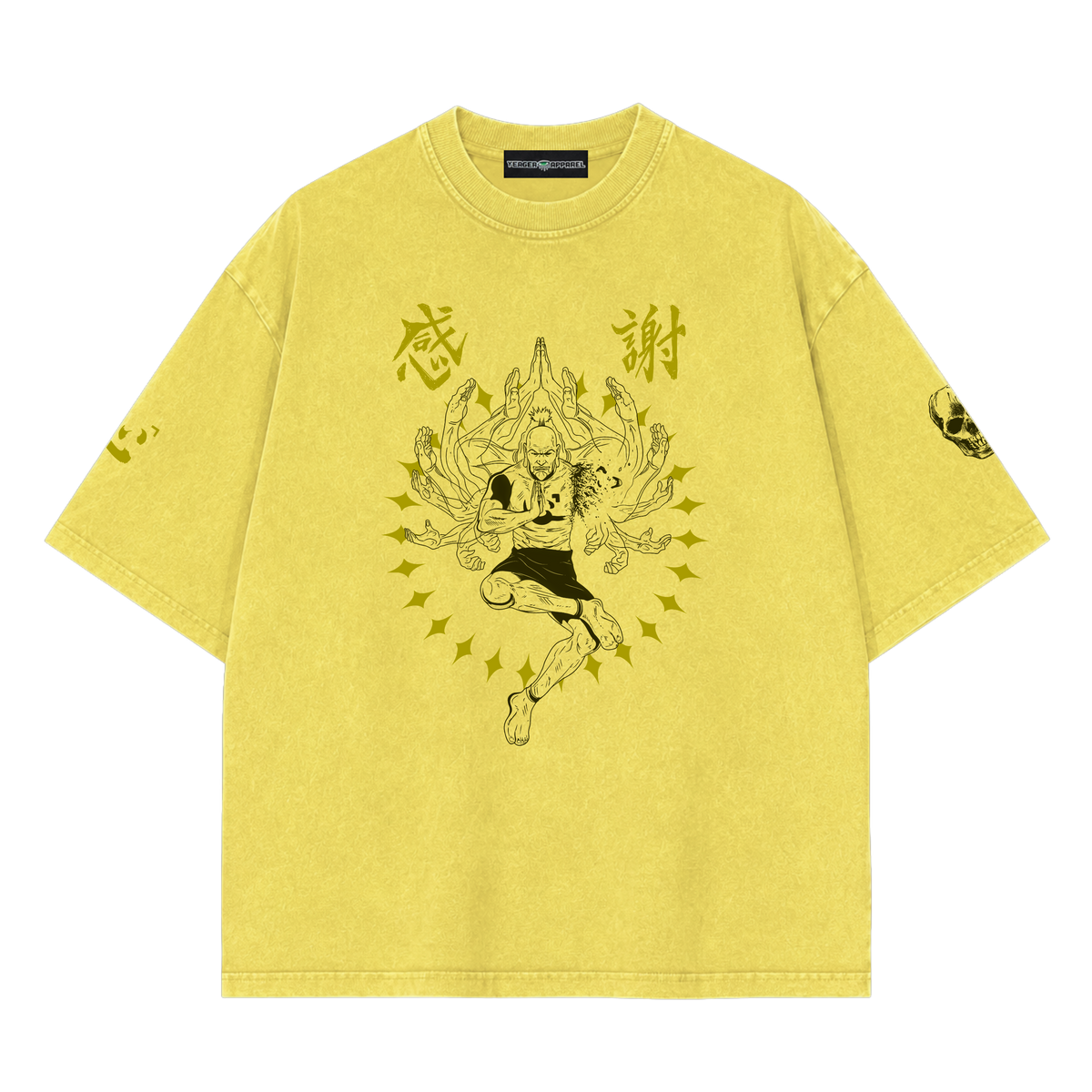 Hunter x Hunter Netero Hundred-Type Guanyin Snow Washed Oversized Tee