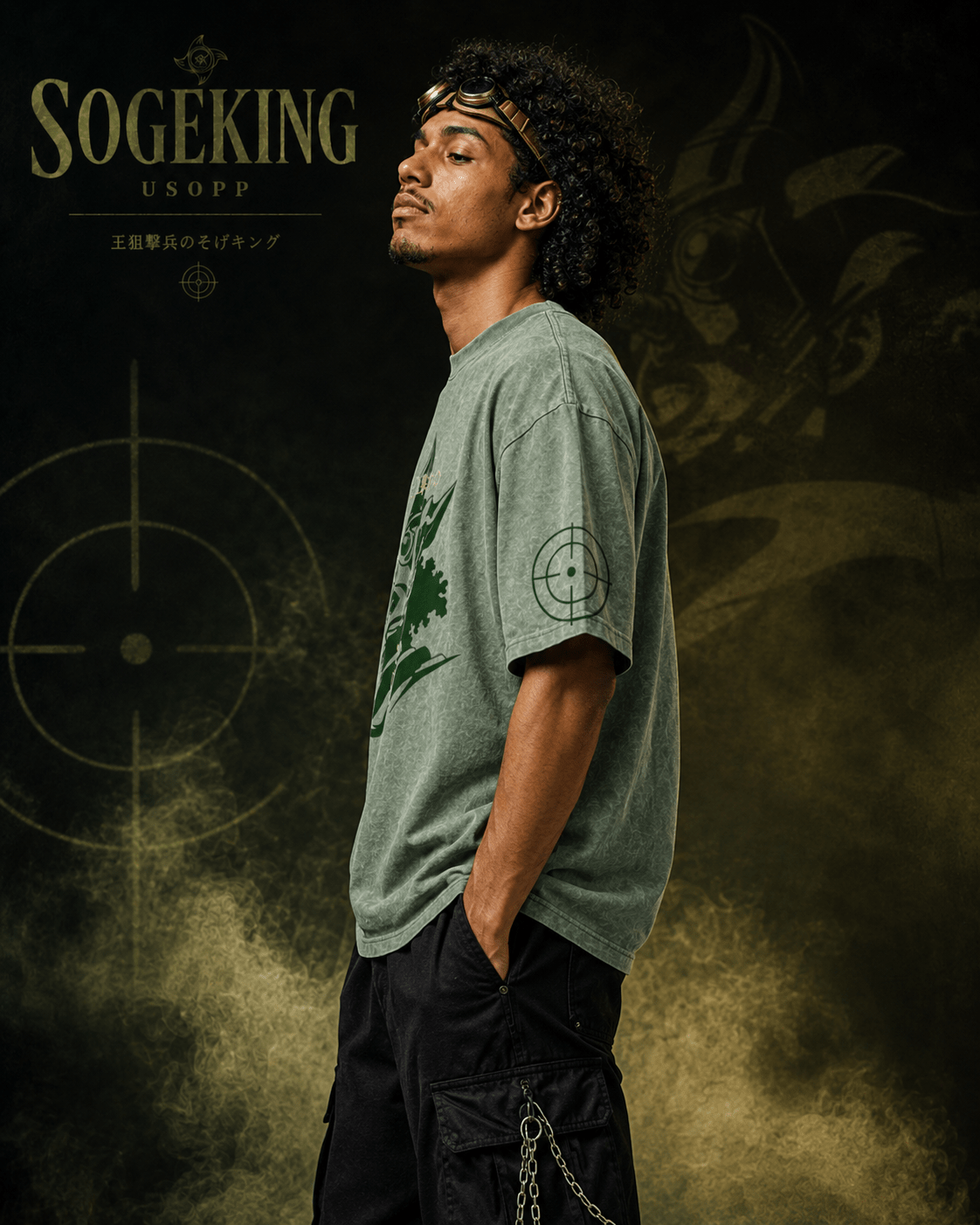 One Piece Usopp Sogeking Snow Washed Oversized Tee anime T-Shirt