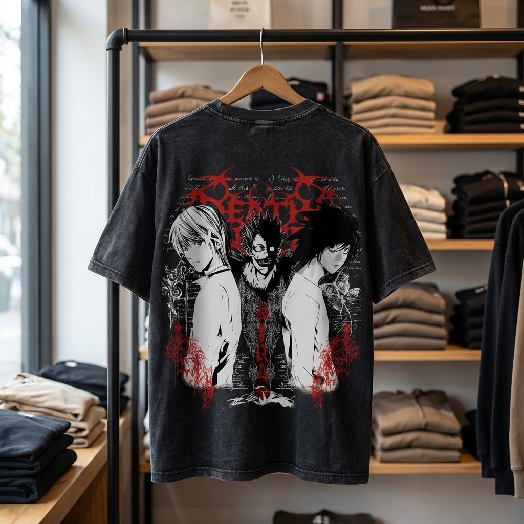 Death Note Light Yagami Black Vintage Graphic Tee | Yeager Apparel anime