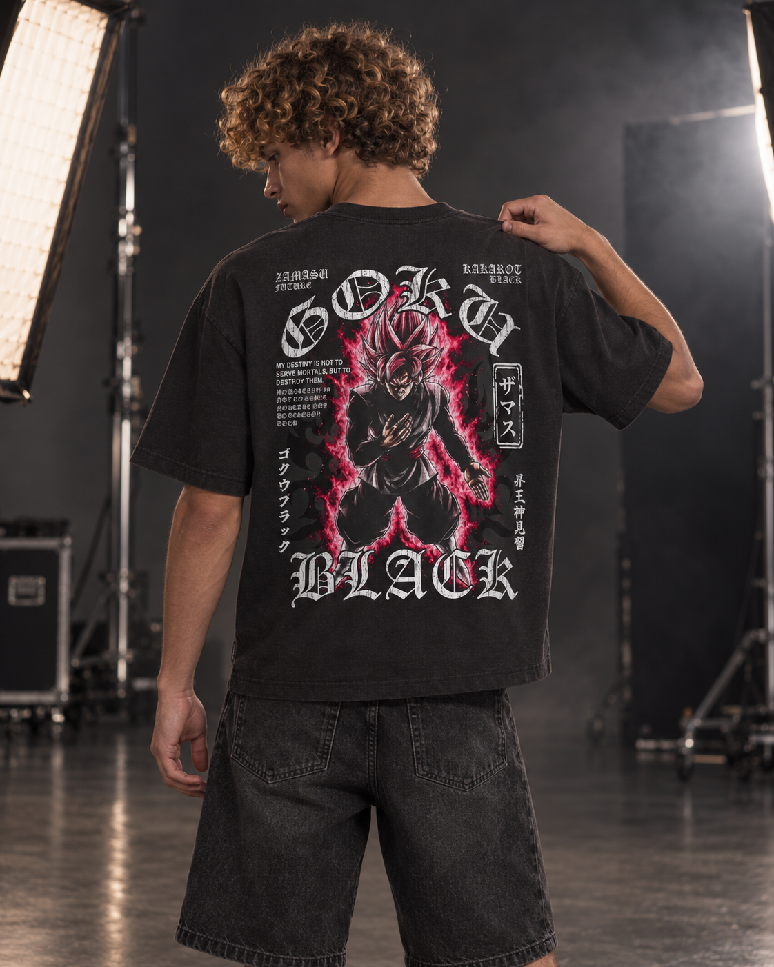 Goku Black Boxy Tee - Dragon Ball - back close-up