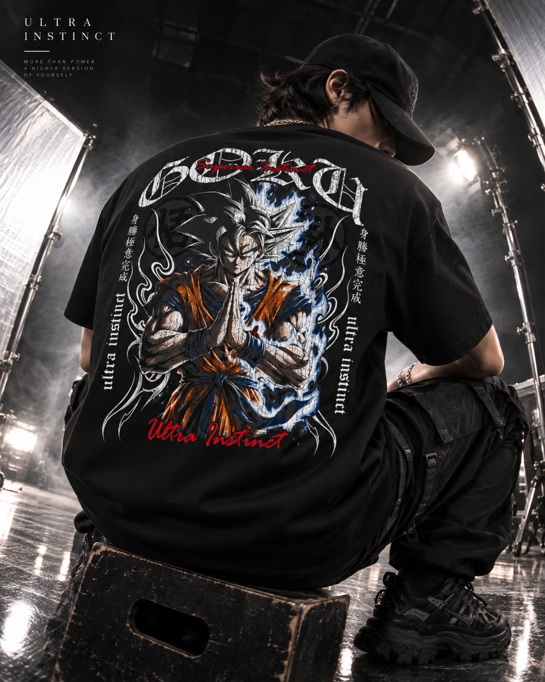 Goku Ultra Instinct Boxy Tee - Dragon Ball - back close-up