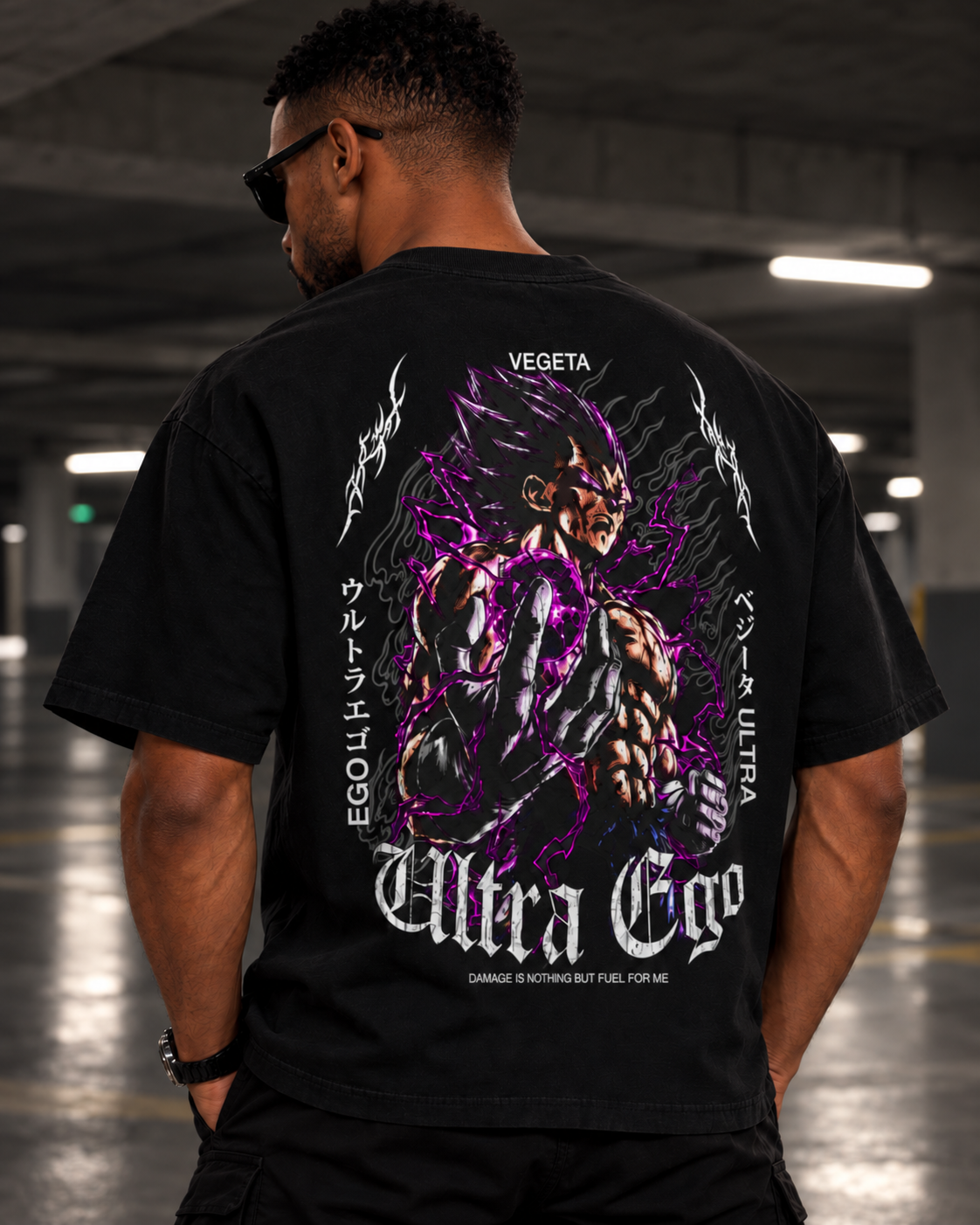 Vegeta Ultra Ego Boxy Tee - Dragon Ball - back close-up