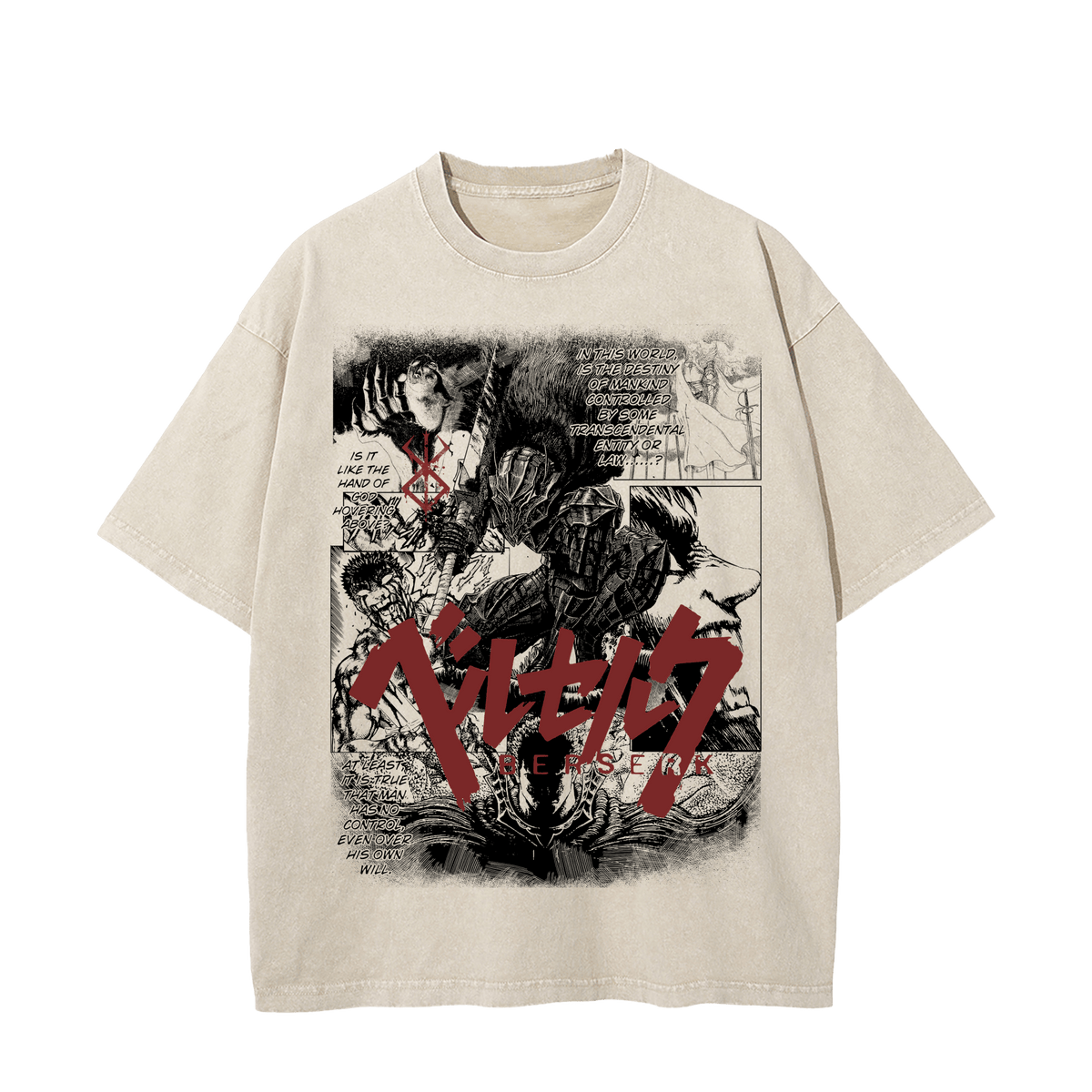 Berserk Manga Aesthetic Tee Berserk manga aesthetic anime t-shirt in apricot