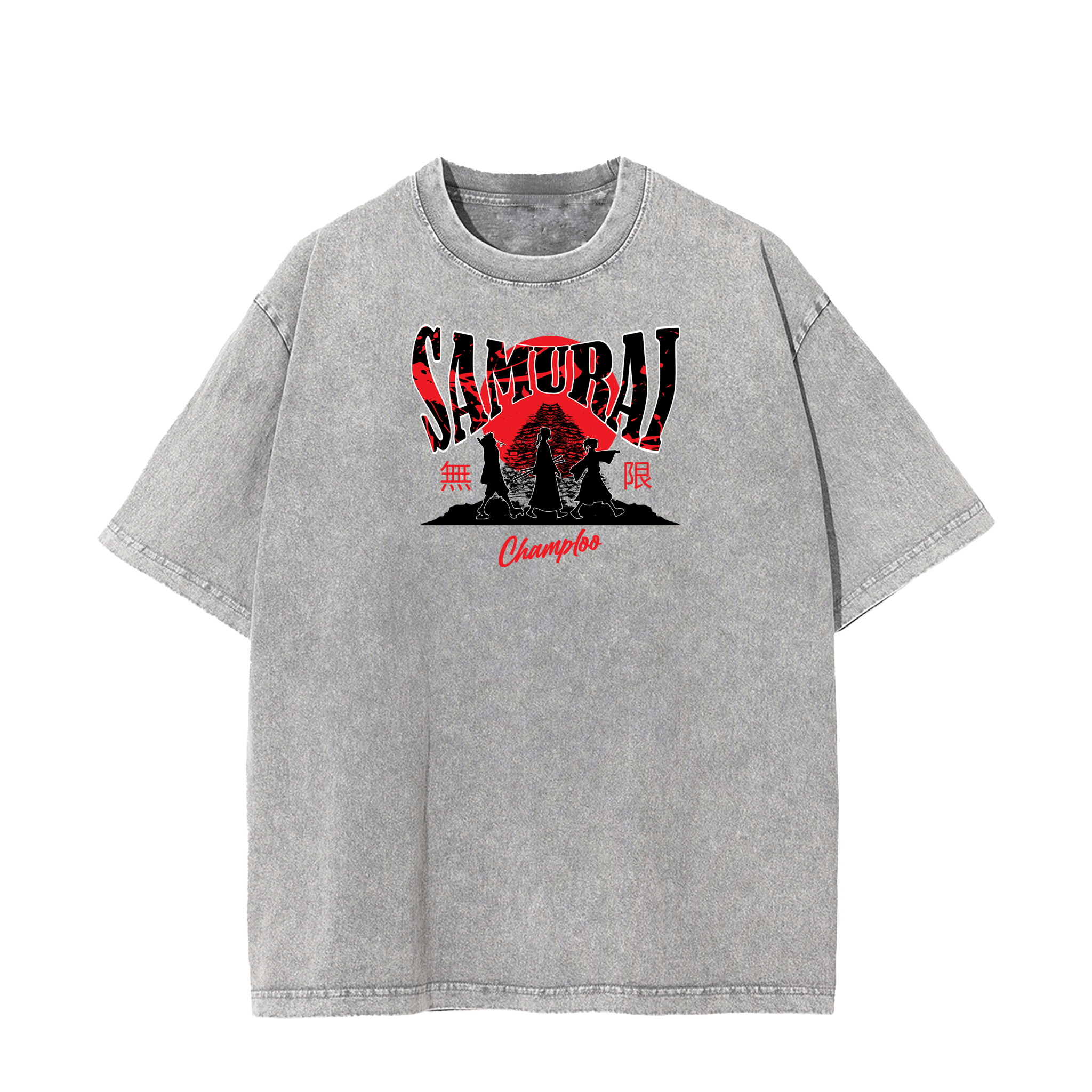 MUGEN SAMURAI CHAMPLOO VINTAGE TEE | GREY | APRICOT anime