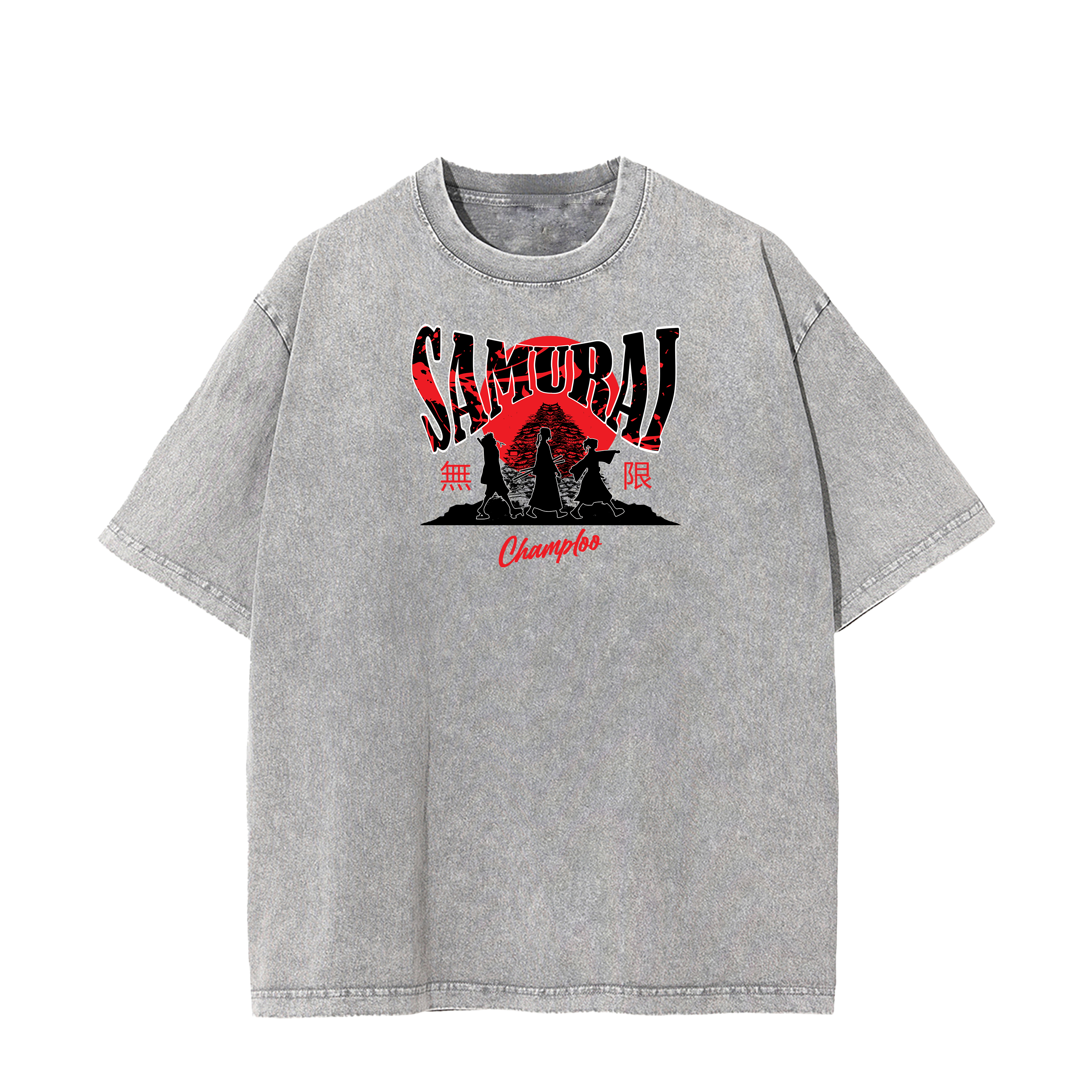 MUGEN SAMURAI CHAMPLOO VINTAGE TEE | GREY | APRICOT