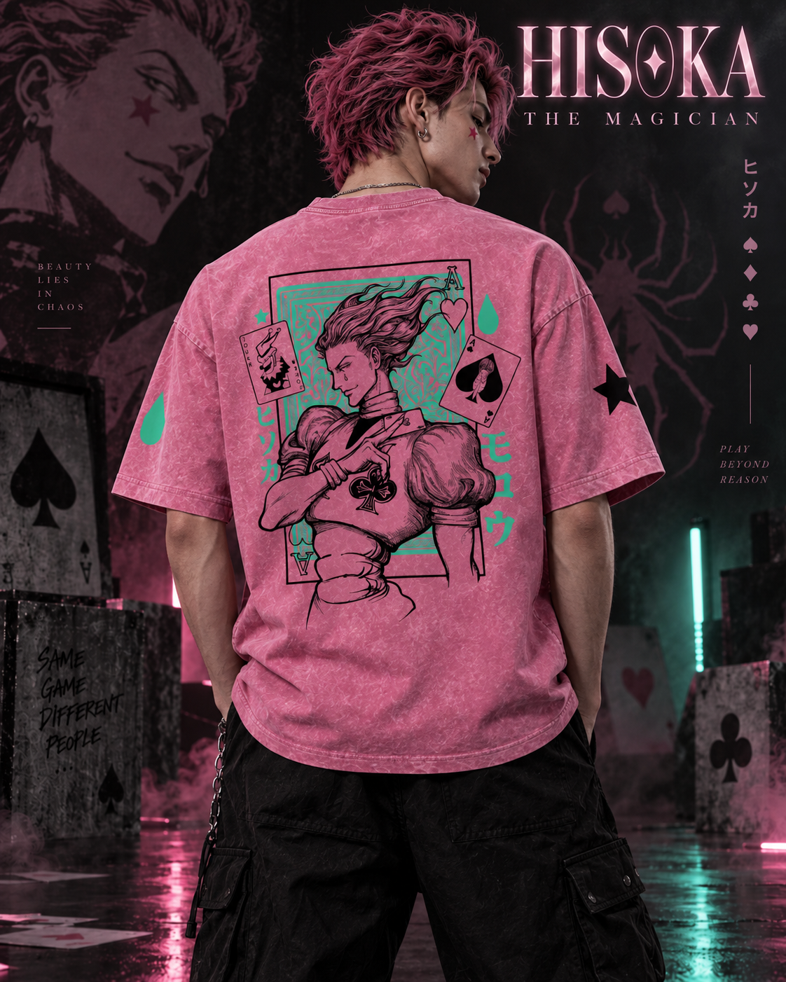 Hunter x Hunter Hisoka Spider No. 4 Snow Washed Oversized Tee