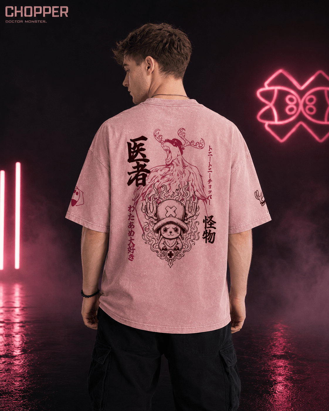 One Piece Chopper Doctor Snow Washed Oversized Tee anime T-Shirt