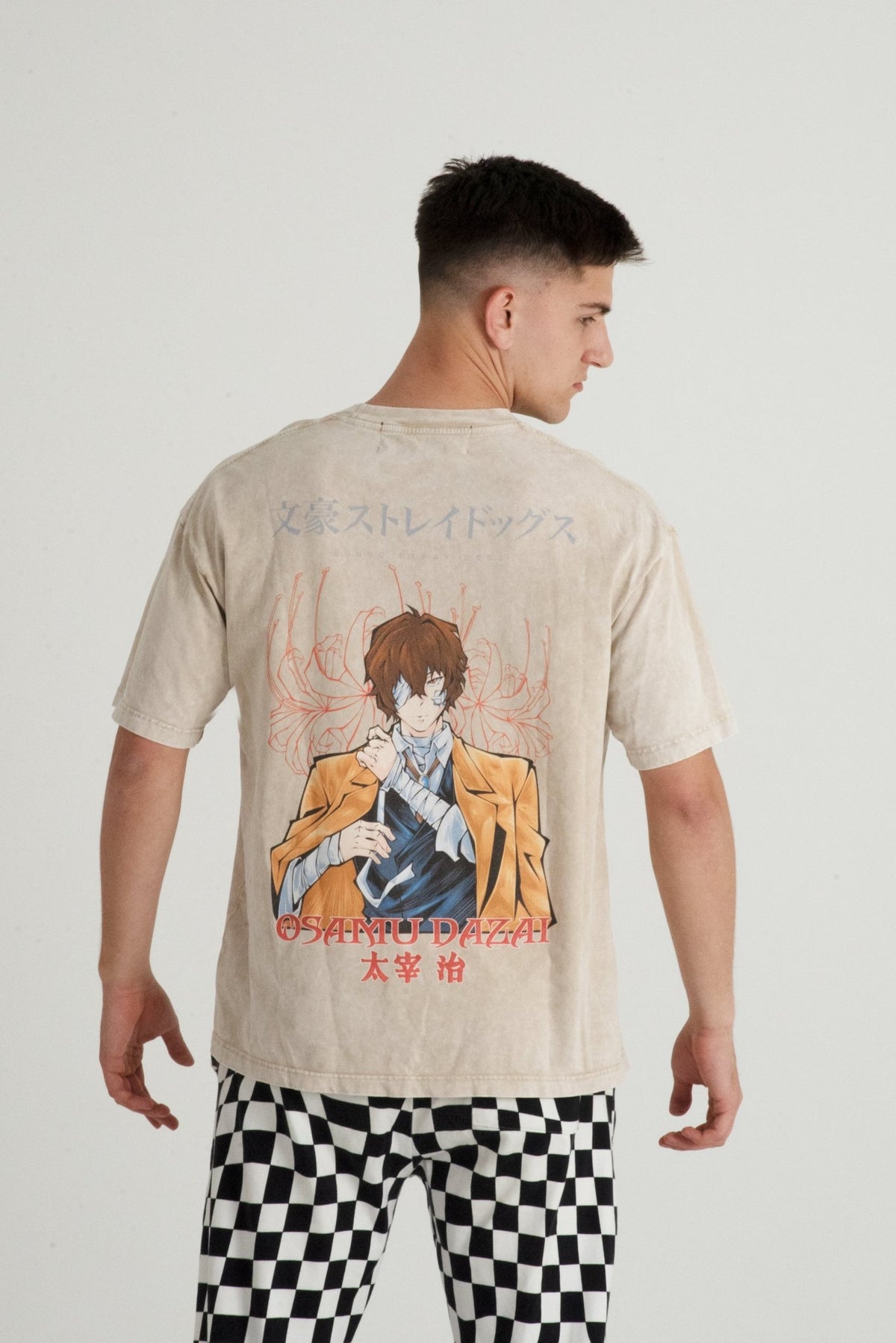 Dazai Osamu vintage anime t-shirt in apricot