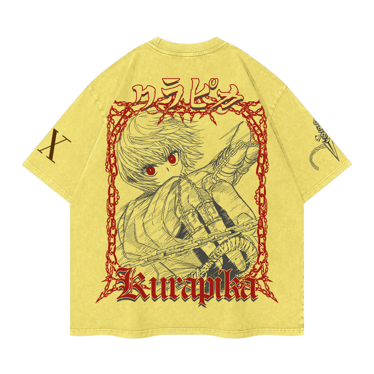 Hunter x Hunter Kurapika's Chains Snow Washed Oversized Tee