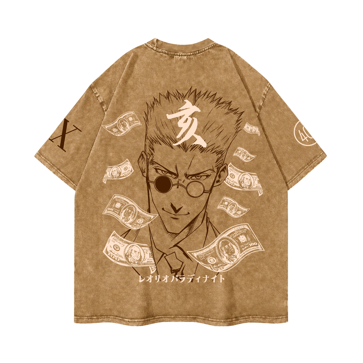 Hunter x Hunter Leorio Crossing Snow Washed Oversized Tee