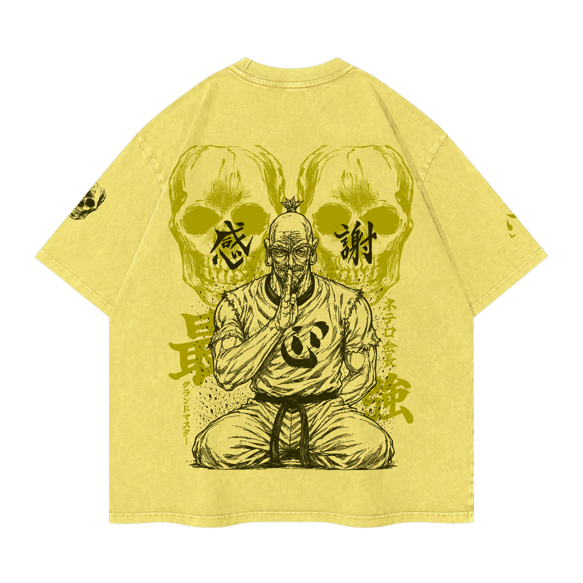 Hunter x Hunter Netero Hundred-Type Guanyin Snow Washed Oversized Tee