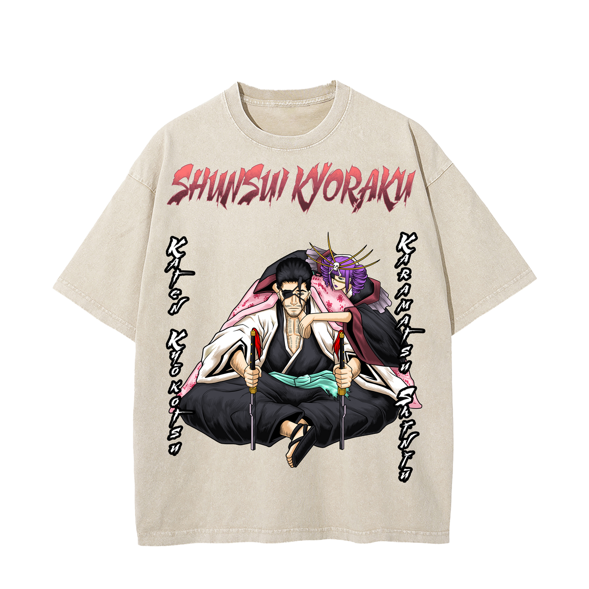 Kyoraku Vintage Tee Apricot Shunsui Kyoraku apricot vintage t-shirt Bleach captain