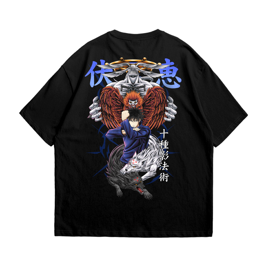 JJK Megumi Tee, back Megumi Fushiguro Jujutsu Kaisen t-shirt back design