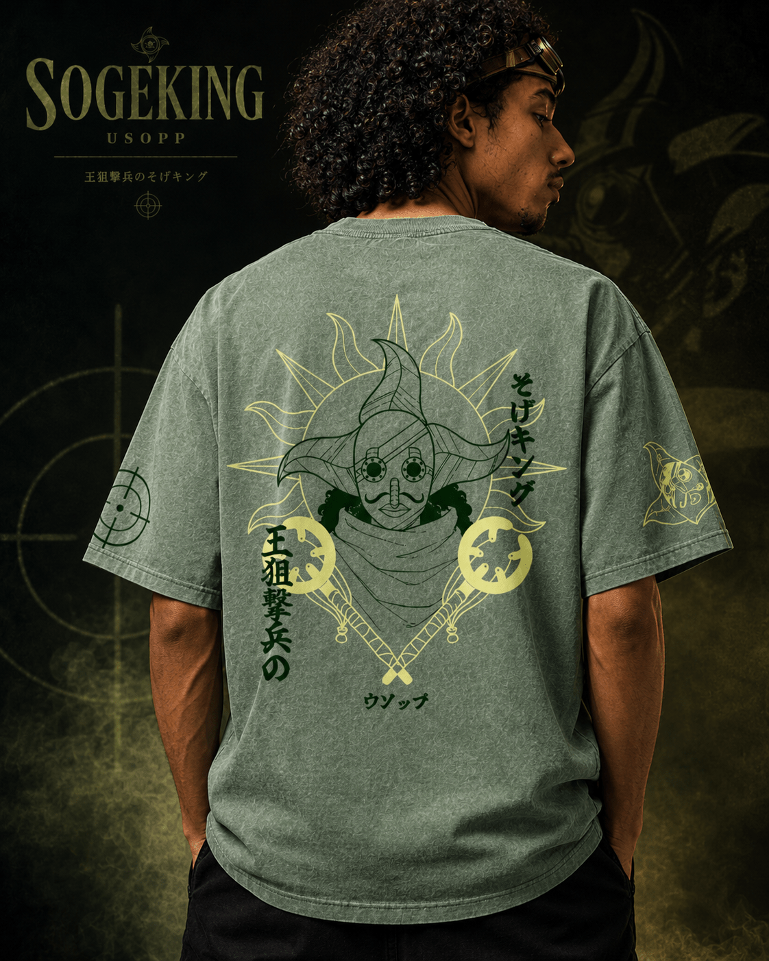 One Piece Usopp Sogeking Snow Washed Oversized Tee anime T-Shirt