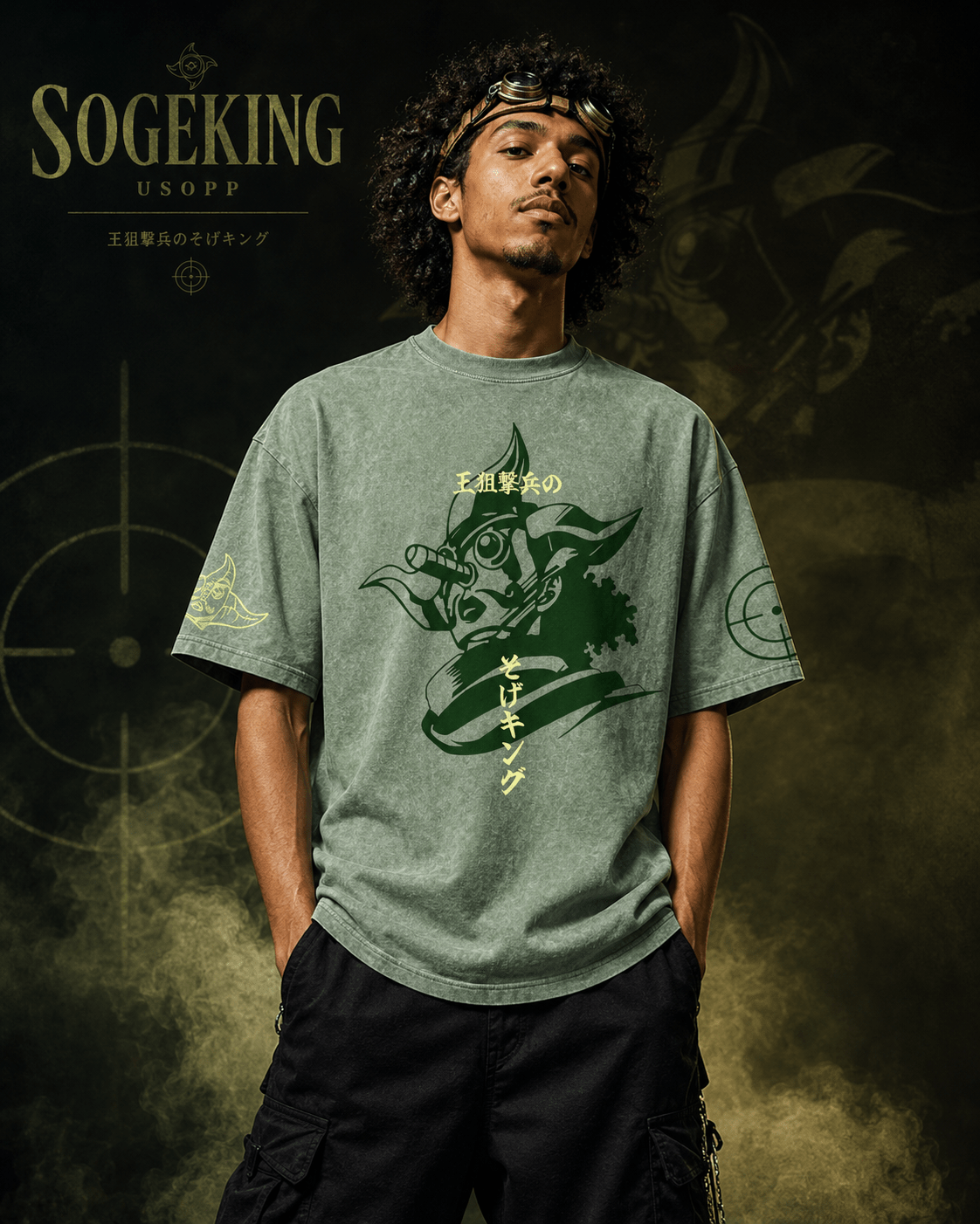One Piece Usopp Sogeking Snow Washed Oversized Tee anime T-Shirt