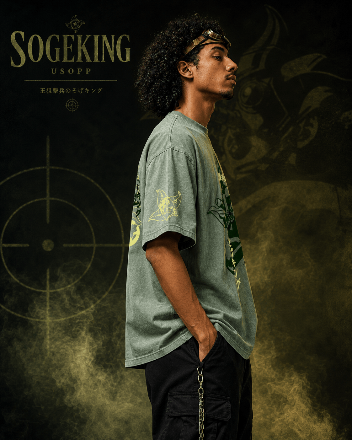 One Piece Usopp Sogeking Snow Washed Oversized Tee anime T-Shirt