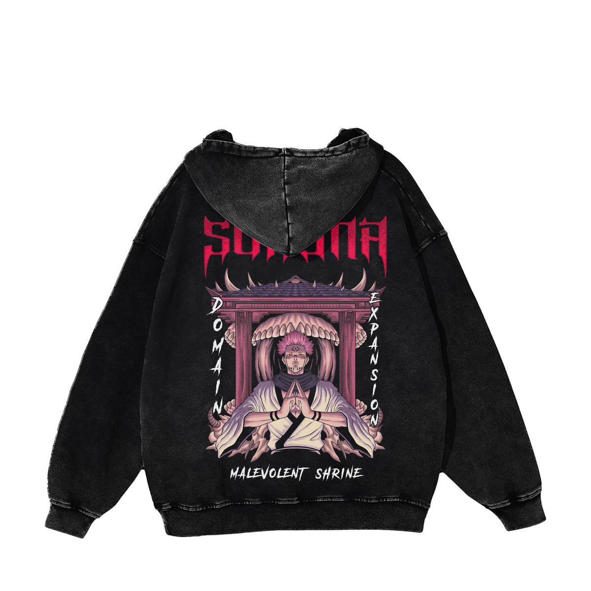 Sukuna Dismantle and Cleave Jujutsu Kaisen hoodie back design