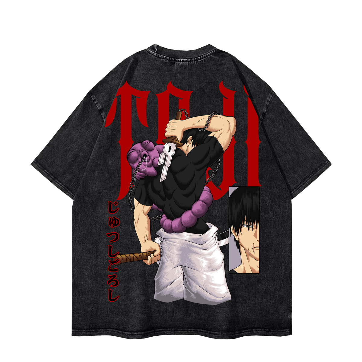Toji Fushiguro Jujutsu Kaisen vintage t-shirt back design