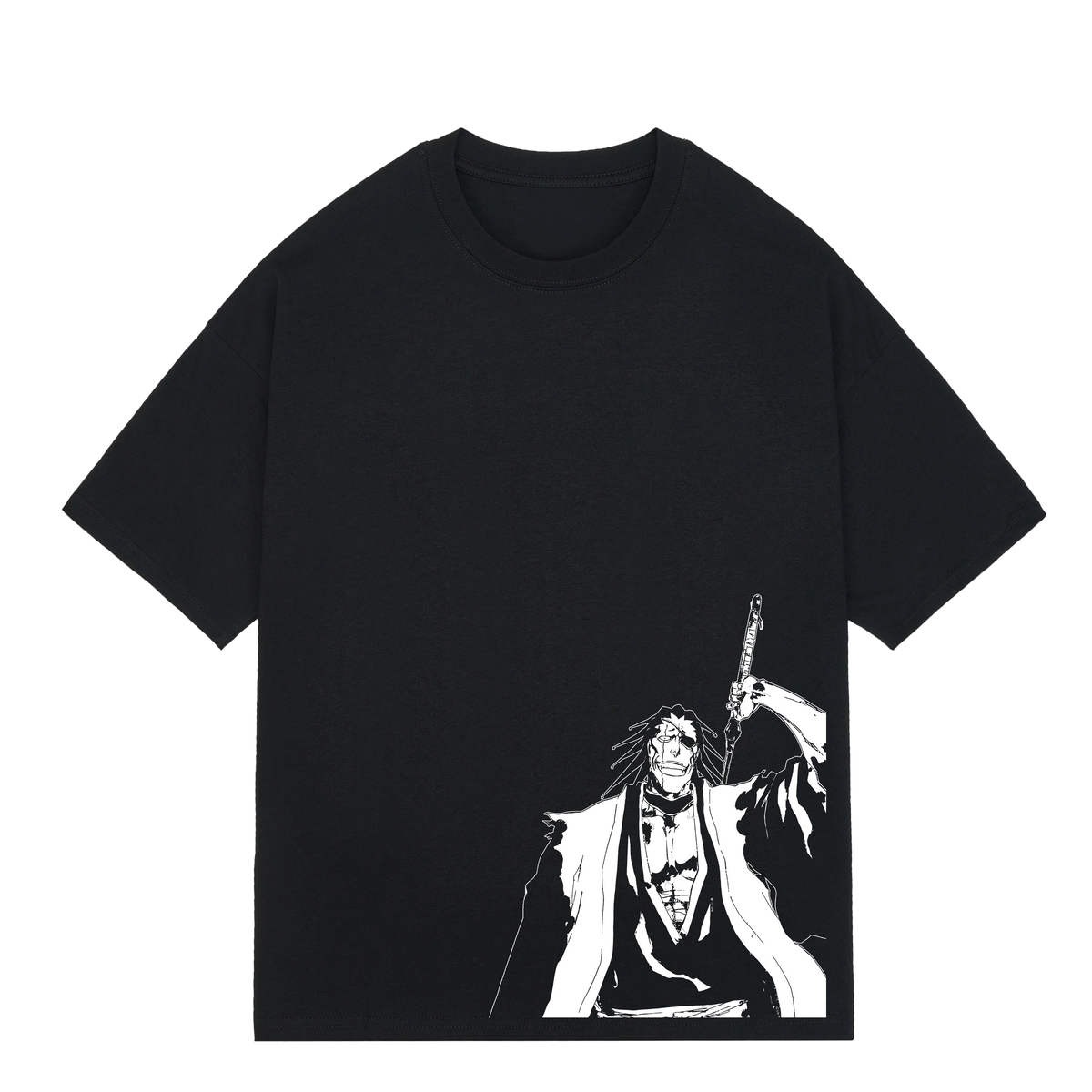 Zaraki Minimal Tee, black Kenpachi Zaraki black minimal t-shirt Bleach Gotei 13 captain