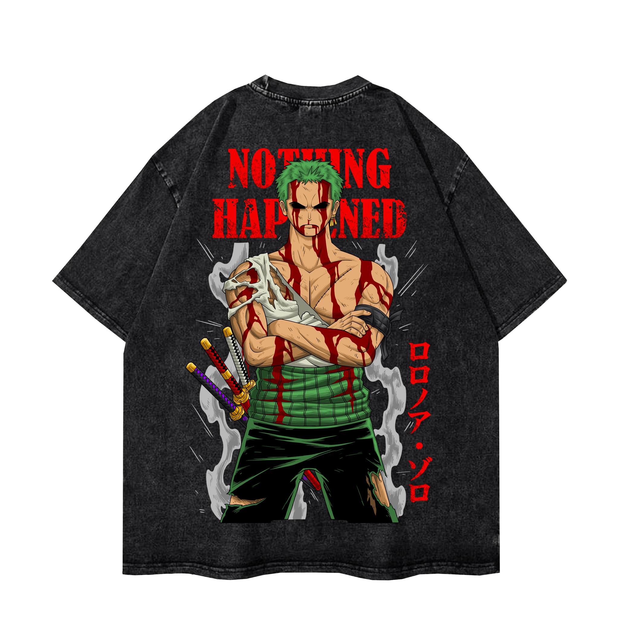 One Piece Zoro Nothing Happened Graphic Tee | Yeager Apparel anime