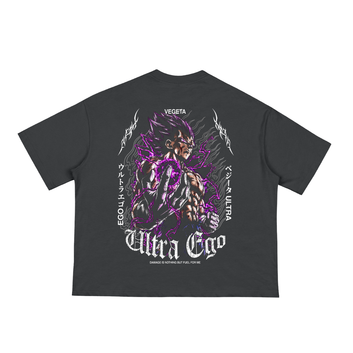 Vegeta Ultra Ego | Classic Black Boxy Tee | DragonBallZ